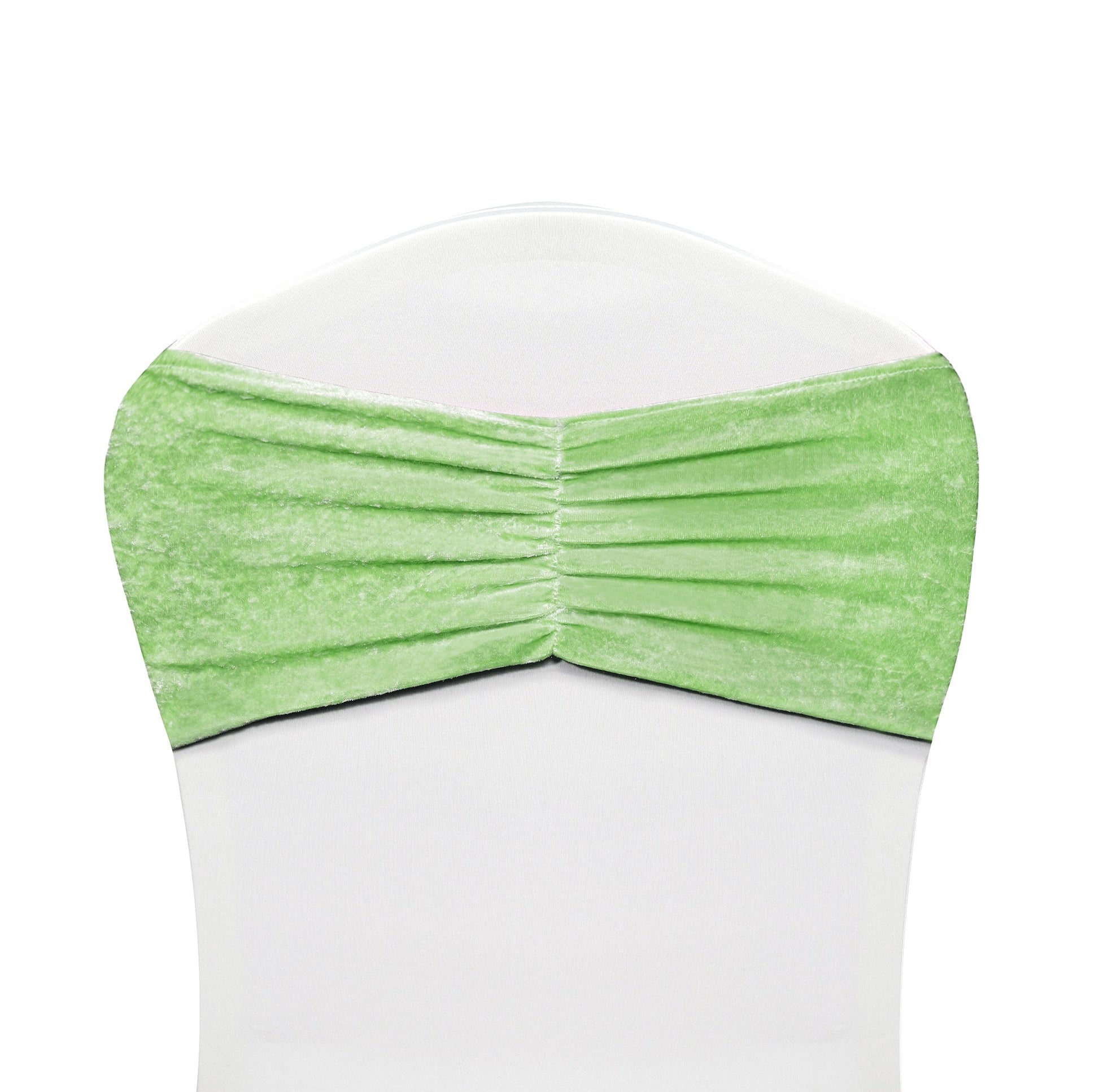 Velvet Ruffle Stretch Chair Band - Mint Green