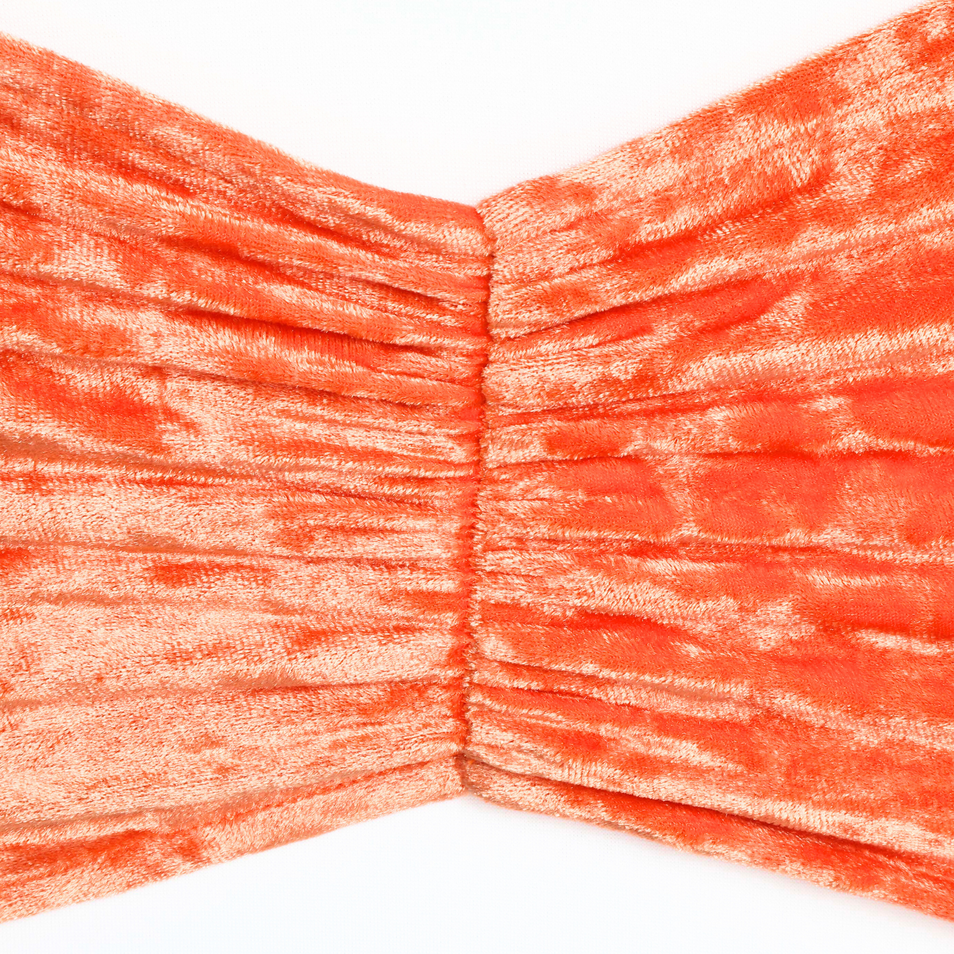 Velvet Ruffle Stretch Chair Band - Orange