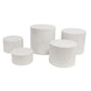 White Cylinder Round Pedestal Cake/Dessert Display Stands 5 pcs/set