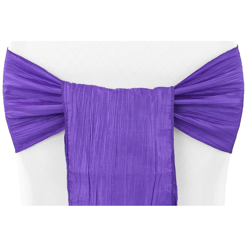 Purple Accordion Crinkle Taffeta Chair Sash for Elegant Event Decor– CV ...