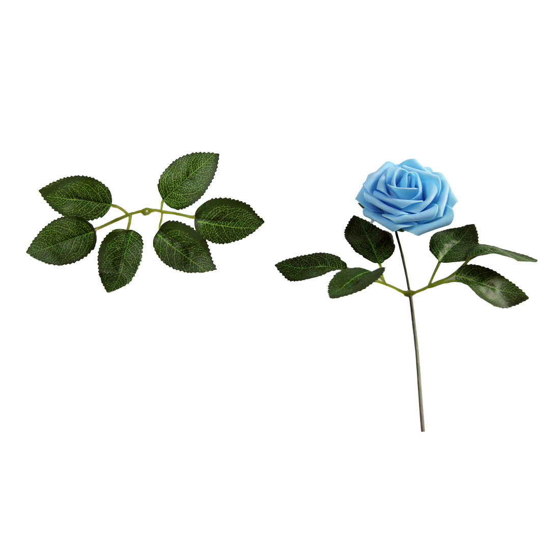 50 Pcs Artificial DIY Foam Rose Stems | 3D Faux Baby Blue Roses– CV Linens