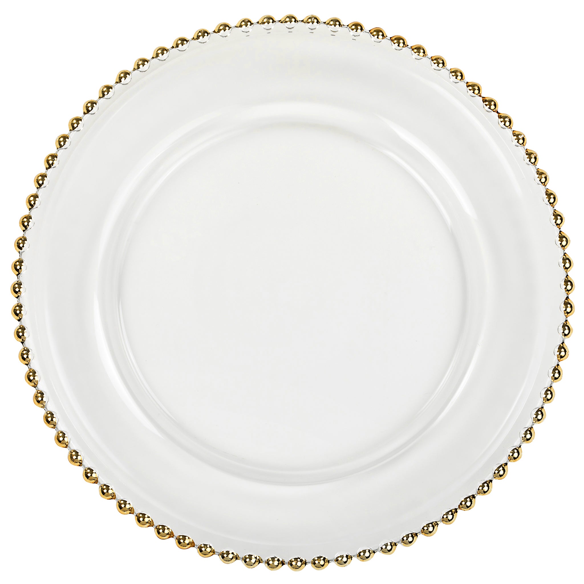Beaded Glass Charger Plate Gold Trim | lupon.gov.ph