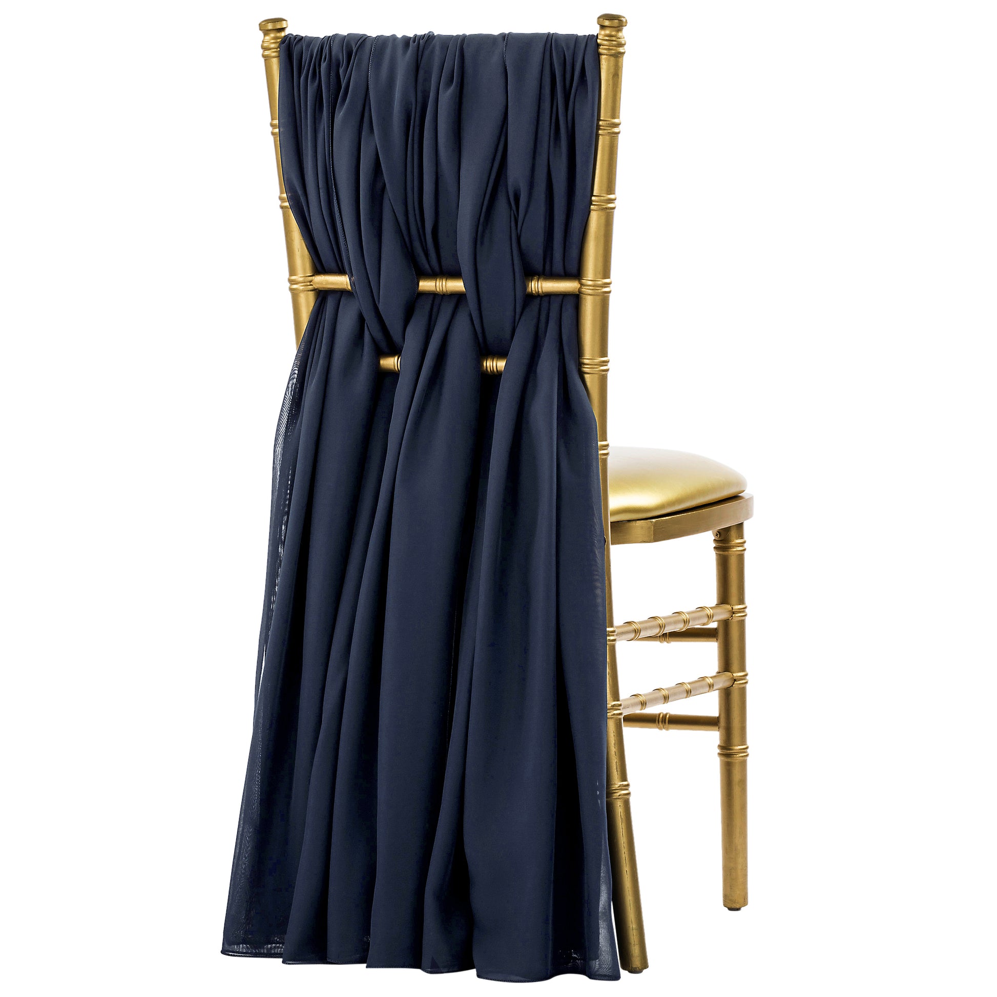 5pcs Pack of Chiffon Chair Sashes/Ties - Navy Blue– CV Linens