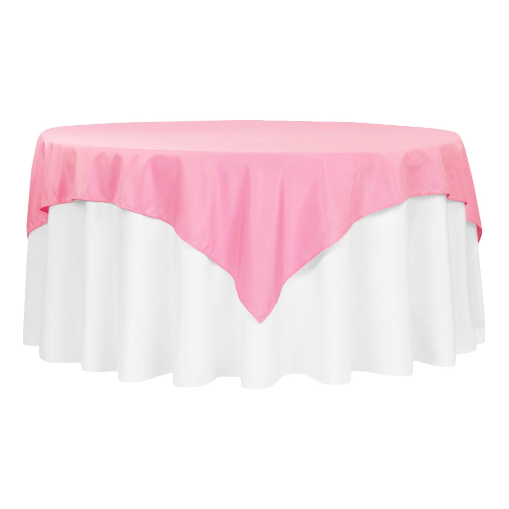 Economy Polyester Tablecloth 72x72 Square - Pink– CV Linens