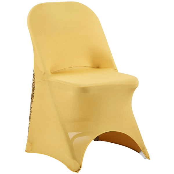 Folding Glitz Sequin Spandex Chair Cover - Gold– CV Linens