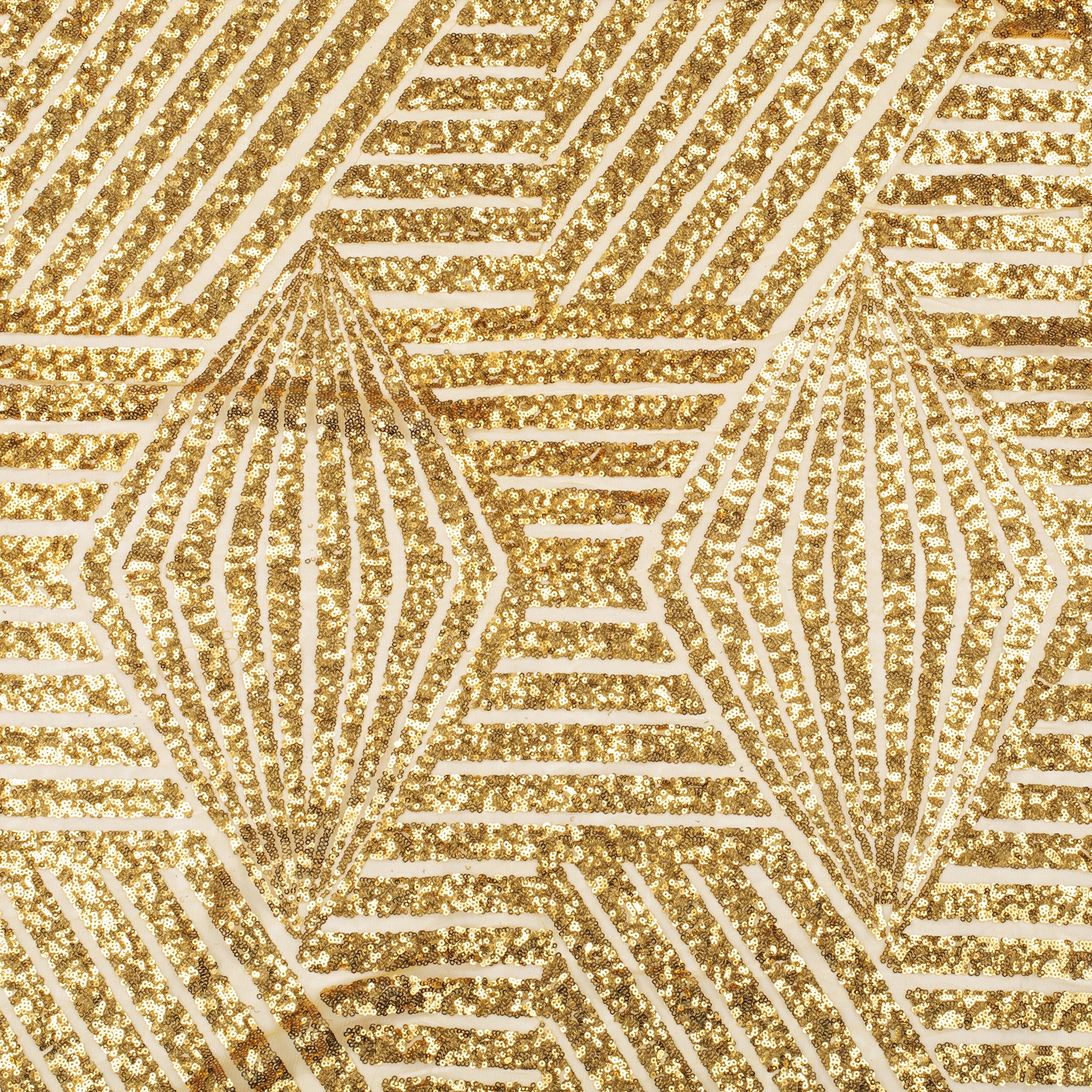 10 yards Geometric Glitz Art Deco Sequins Fabric Bolt - Gold– CV