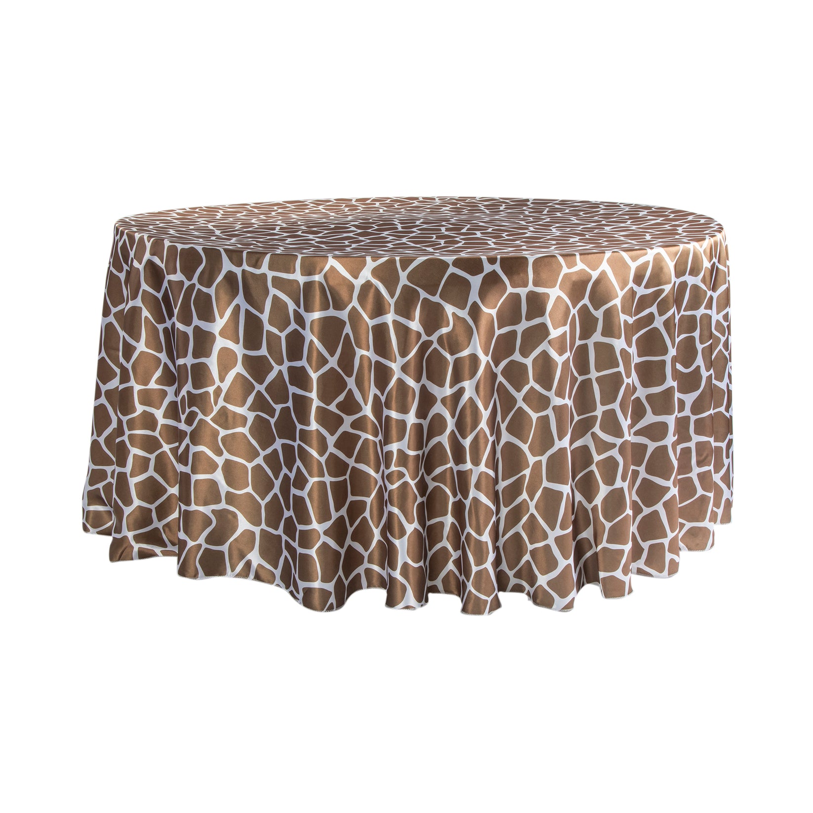 Satin 120 inch Round Tablecloth Giraffe Design at CV Linens