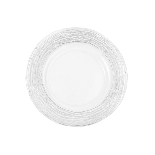 Glass Charger Plate with Twigs Trim - Silver - CV Linens