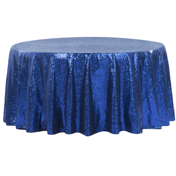 Glitz Sequins 132 Round Tablecloth - Royal Blue– CV Linens