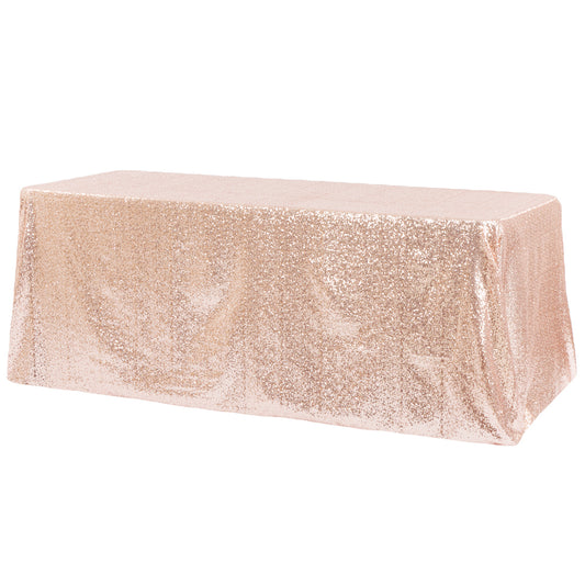 Glitz Sequin 90"x132" Rectangular Tablecloth - Blush/Rose Gold - CV Linens