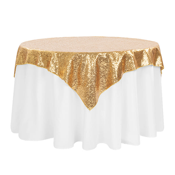 Glitz Sequin Tablecloth Overlay Topper 54x54 Square - Red– CV Linens