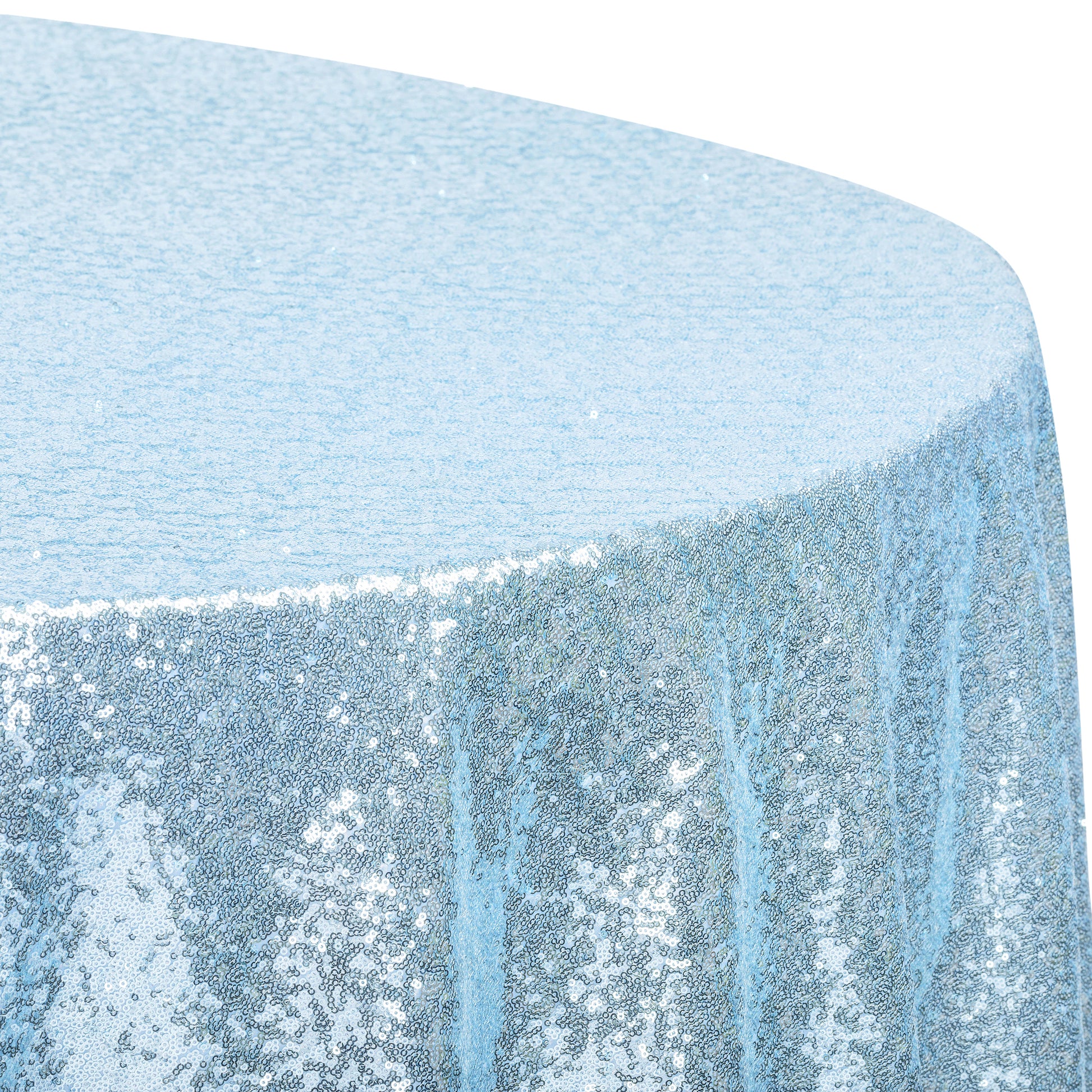 Glitz Sequins 120 Round Tablecloth - Baby Blue– CV Linens