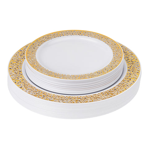 Gold plastic plates wholesale hotsell