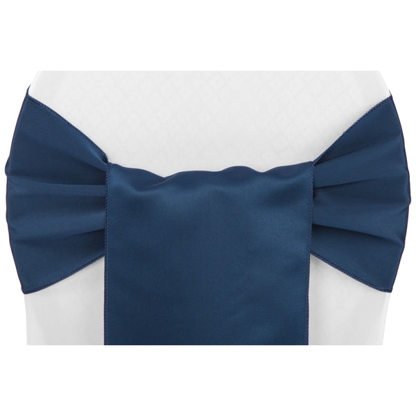 Lamour Satin Sash Navy Blue at CV Linens