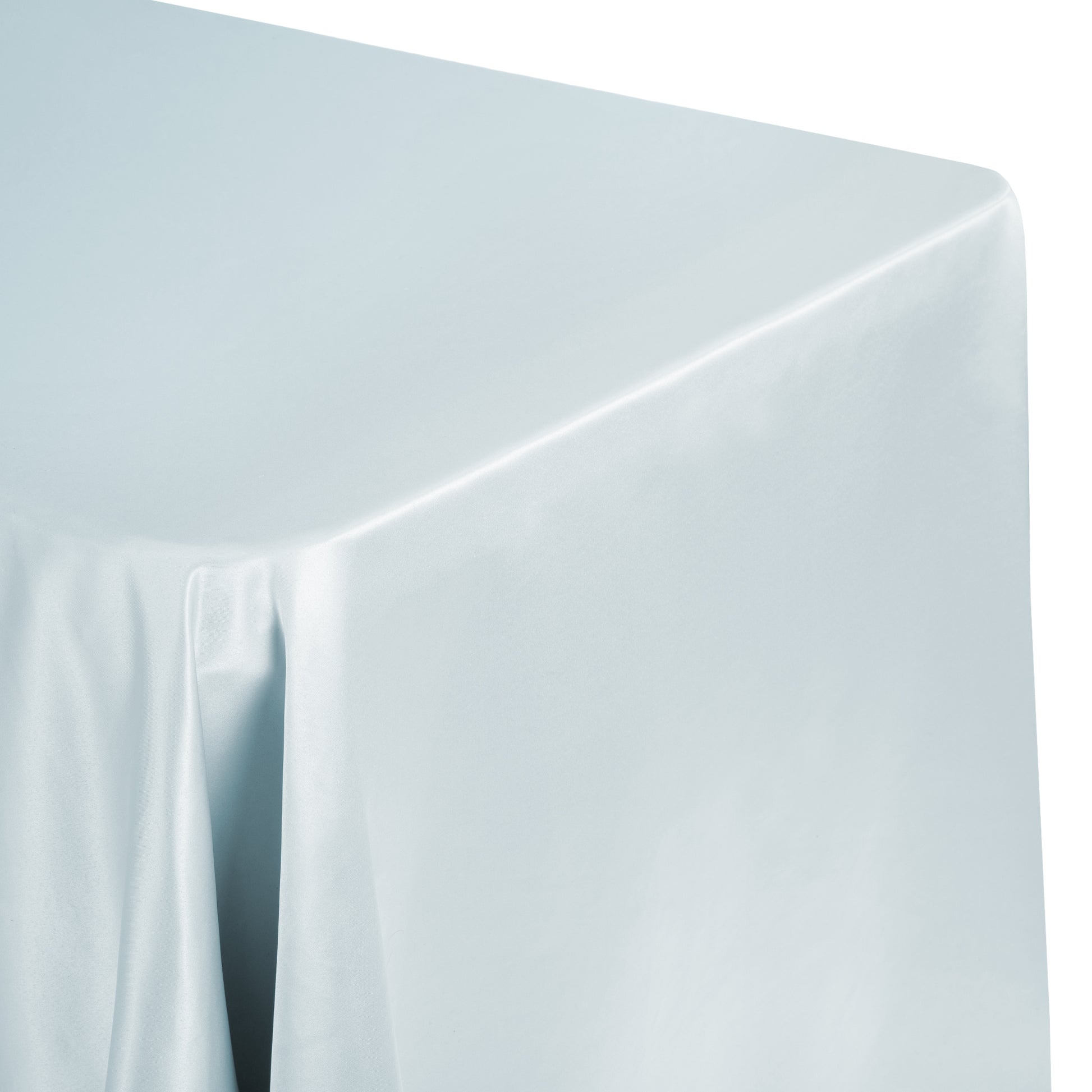 Lamour Satin 90"x132" Rectangular Oblong Tablecloth - Dusty Blue - CV Linens