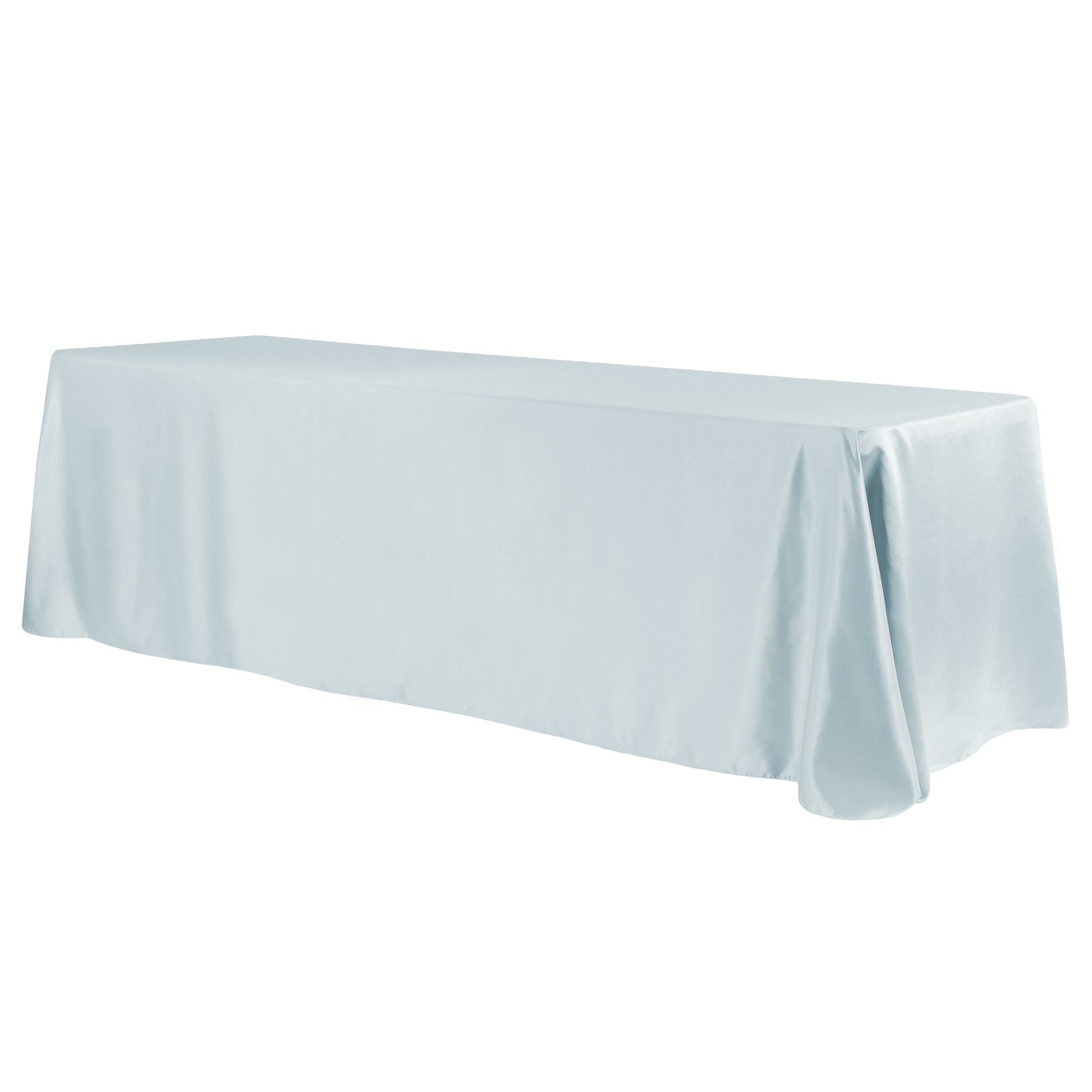 Lamour Satin 90"x132" Rectangular Oblong Tablecloth - Dusty Blue - CV Linens