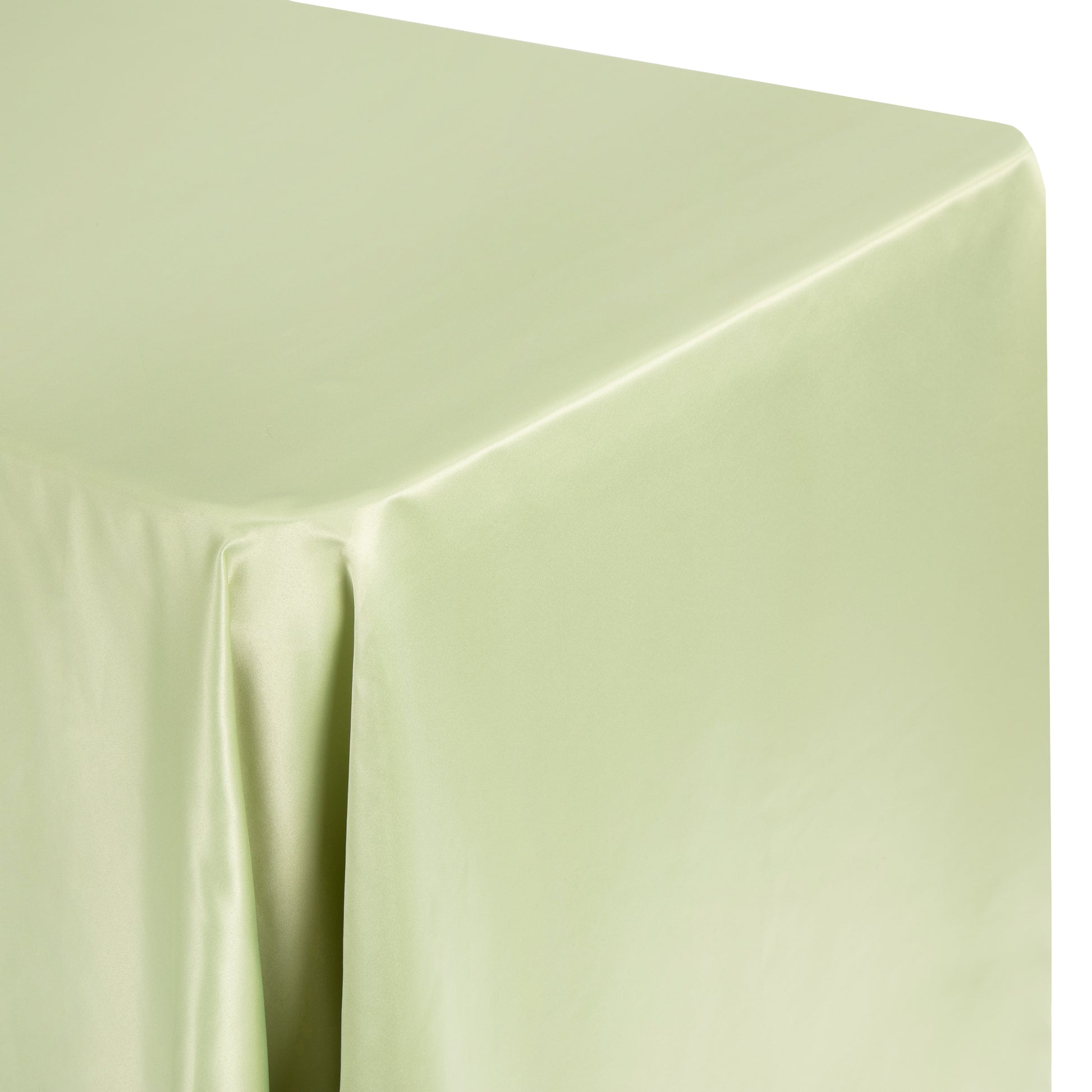 Lamour Satin 90"x156" Rectangular Oblong Tablecloth - Sage Green - CV Linens