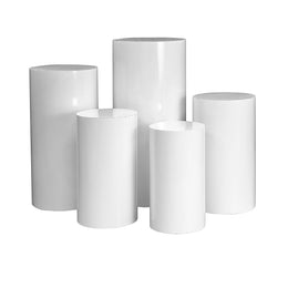 Metal Cylinder Pedestal Display Stands White - CV Linens™