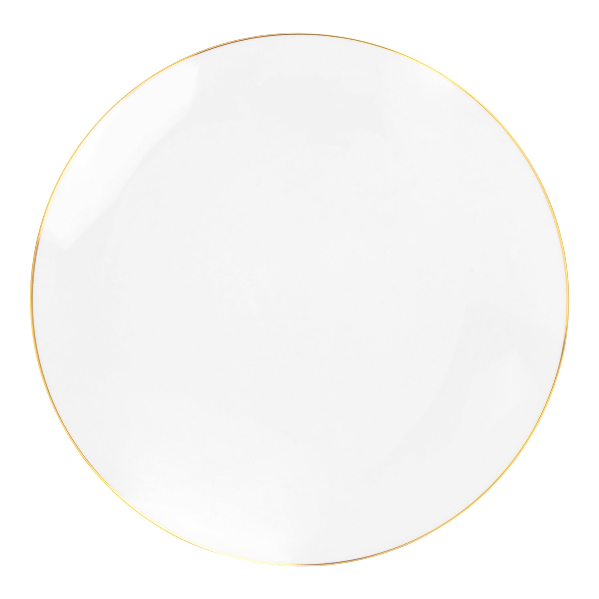 10 Disposable Round Plastic Dessert Plates Gold Rim
