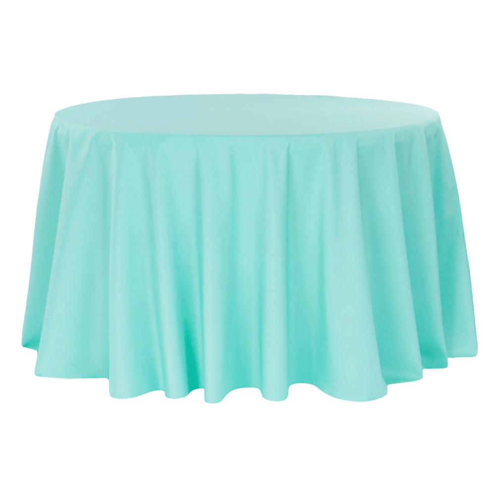 Round Polyester 132 Tablecloth - White