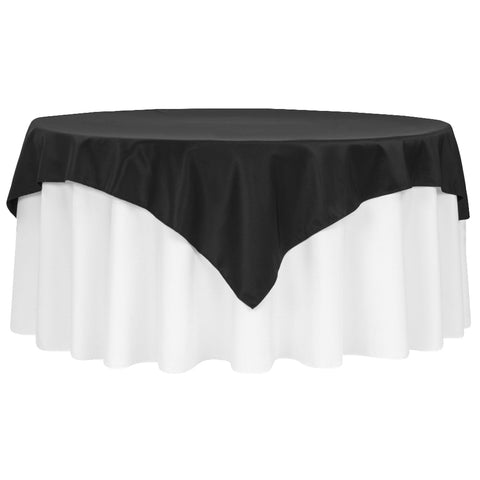 Polyester Square 72 Overlay/Tablecloth - Black