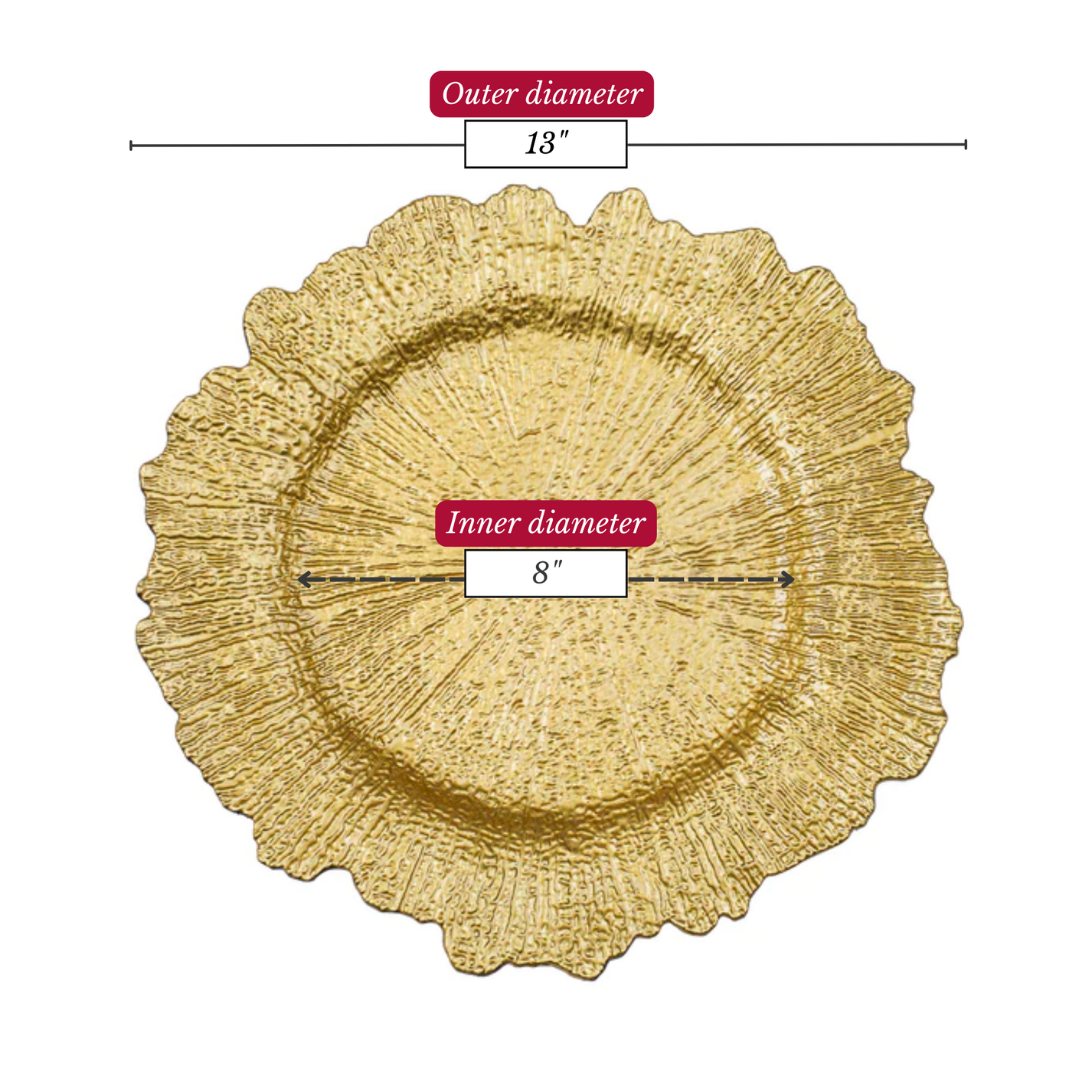 Buy Reef Acrylic Plastic Charger Plate Gold - CV Linens