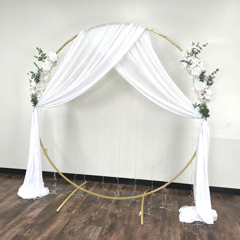 7.5 FT Round Wedding Arch Backdrop Frame Stand Gold– CV Linens