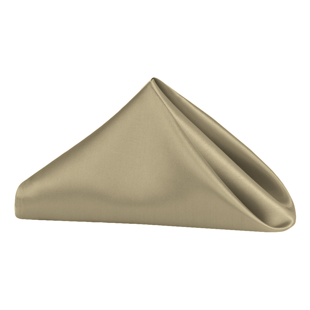 Satin Napkin 20"x20" - Taupe - CV Linens