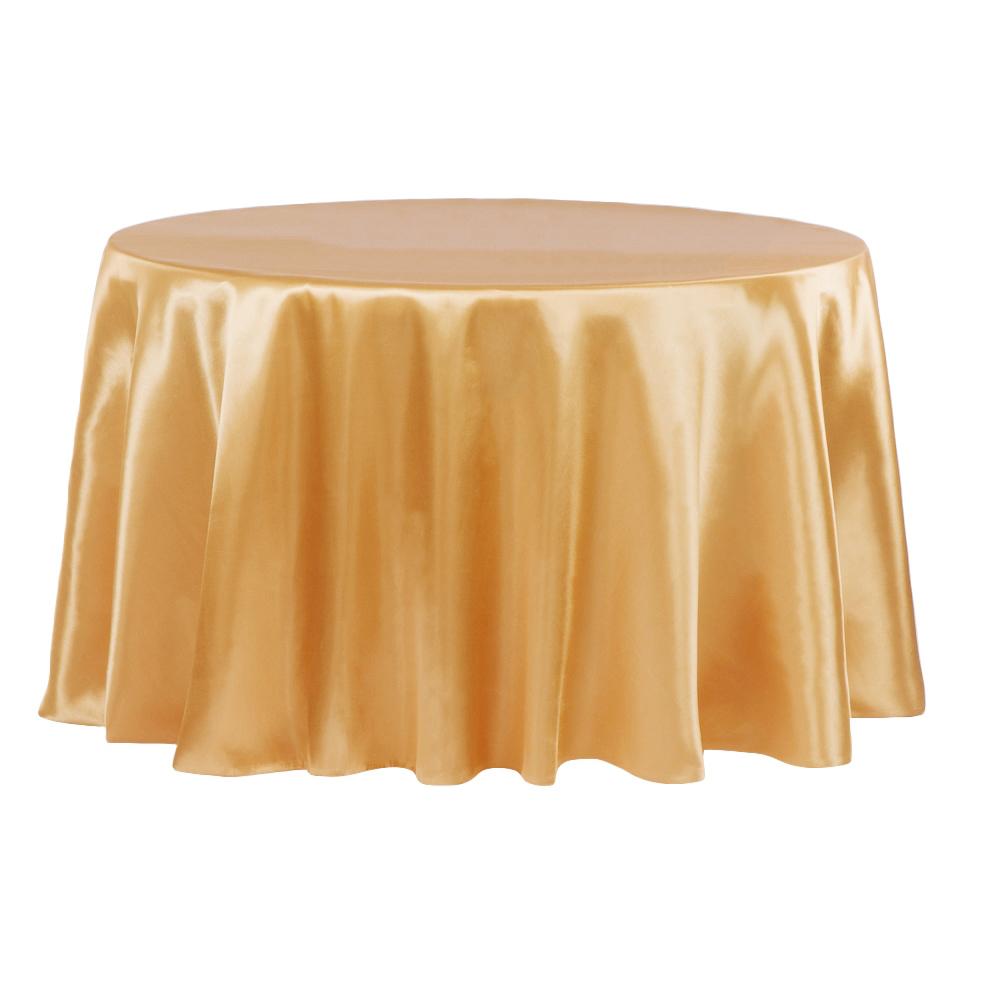 Satin 108" Round Tablecloth - Gold Antique - CV Linens