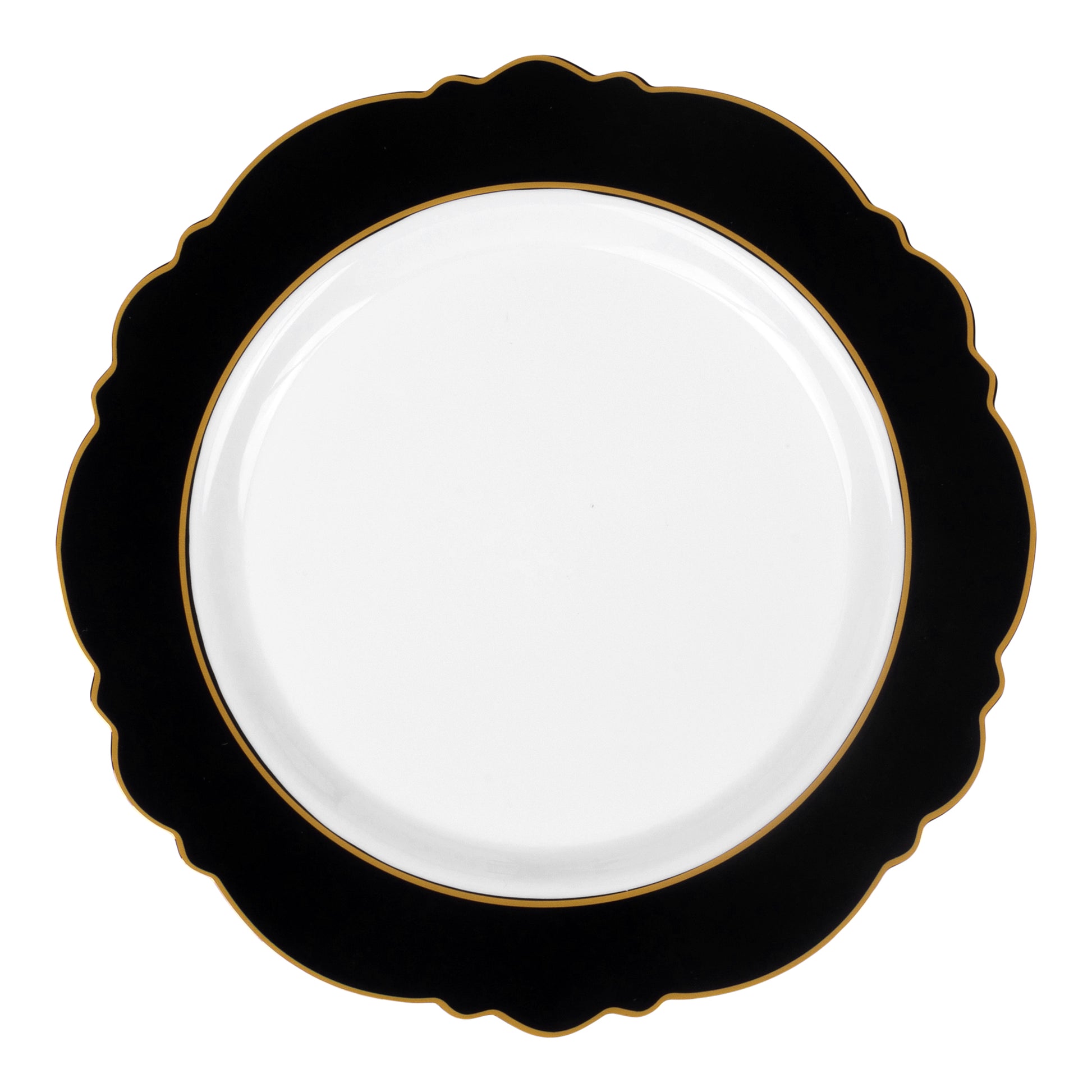  Elegant Plastic Plates for Party with Scalloped Rim