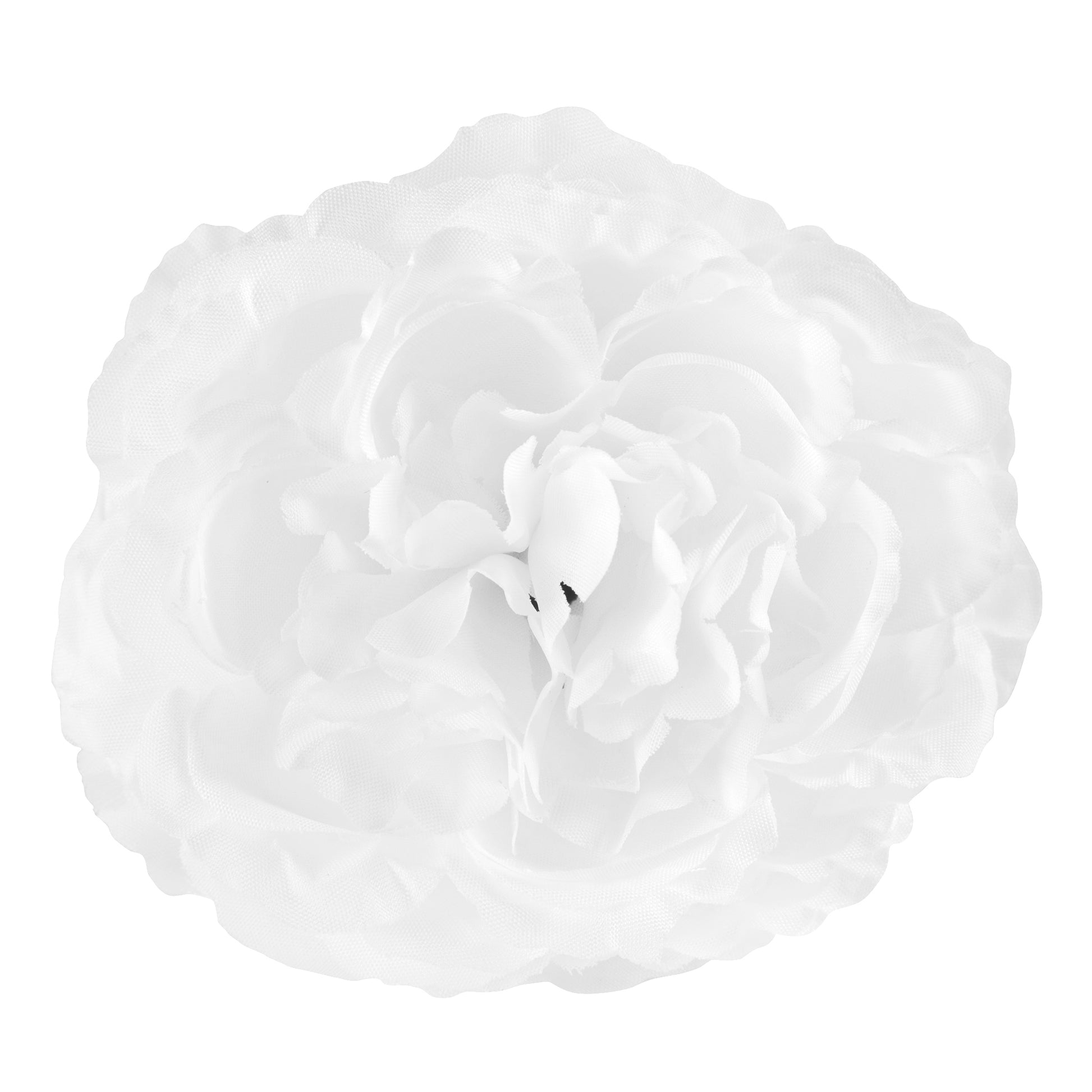 Silk Peony Flower Napkin Ring Holder (10 Count)- White - CV Linens