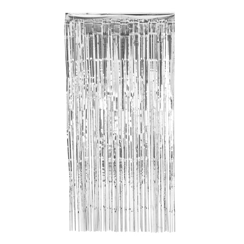 Foil Plain AM 102 Silver Fringe Curtains, For Decorative, Size: 8