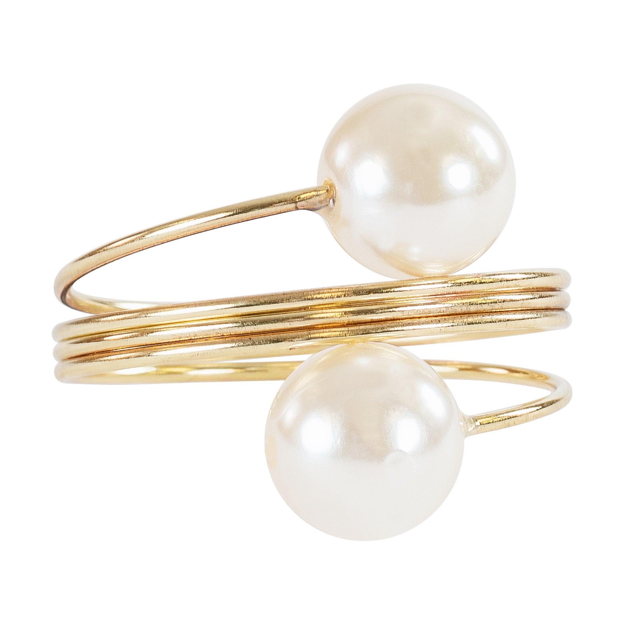 Spiral Faux Pearl Napkin Ring - Gold– CV Linens