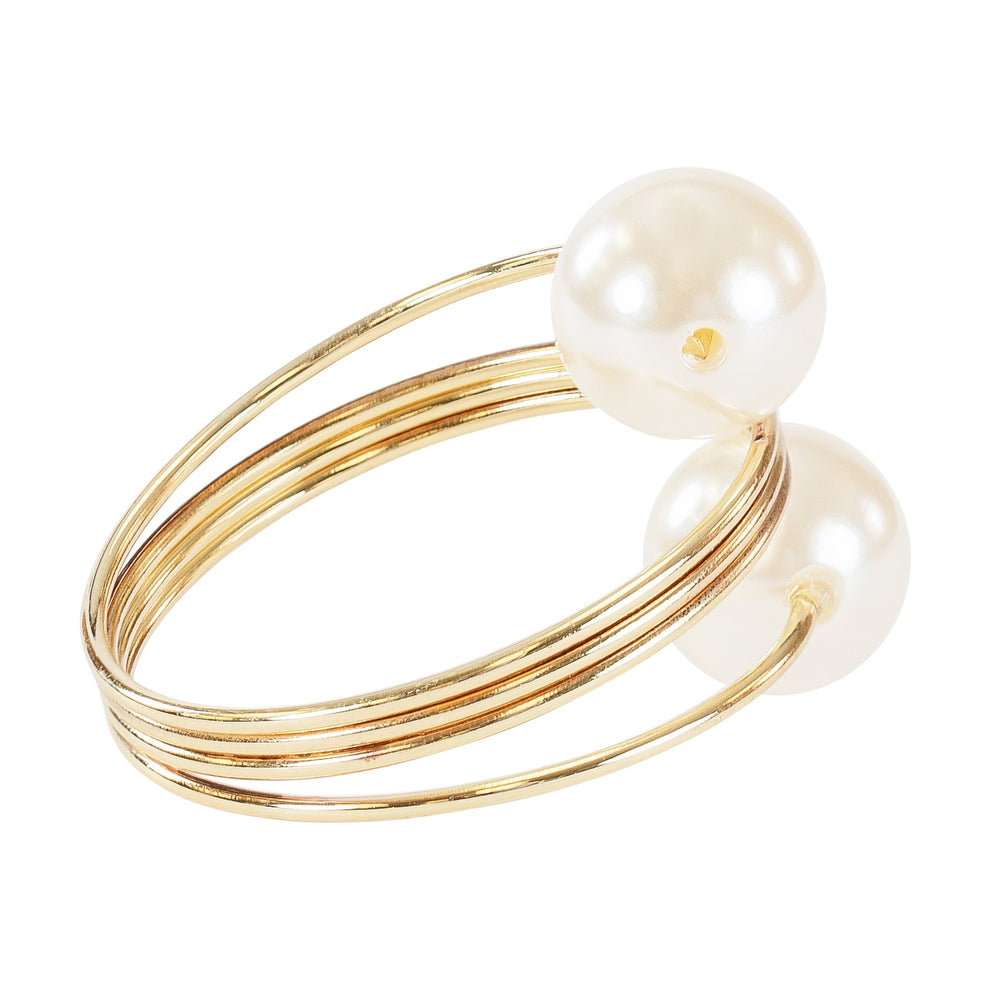 Spiral Faux Pearl Napkin Ring - Gold– CV Linens