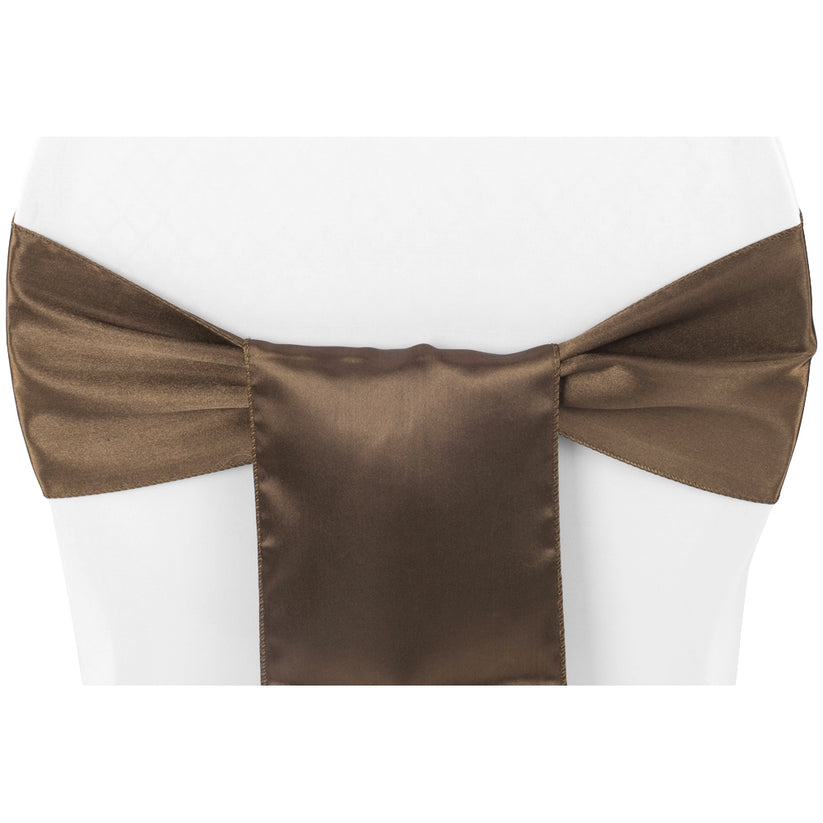 Standard Satin Sash Chocolate Brown - CV Linens