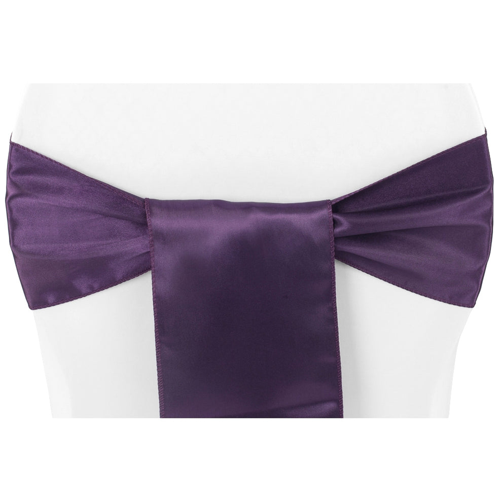 Standard Satin Sash Eggplant/Plum - CV Linens