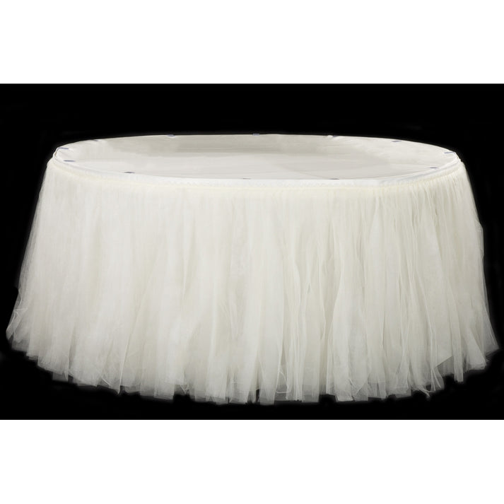 Tulle Tutu 17ft Table Skirt Ivory Cv Linens 