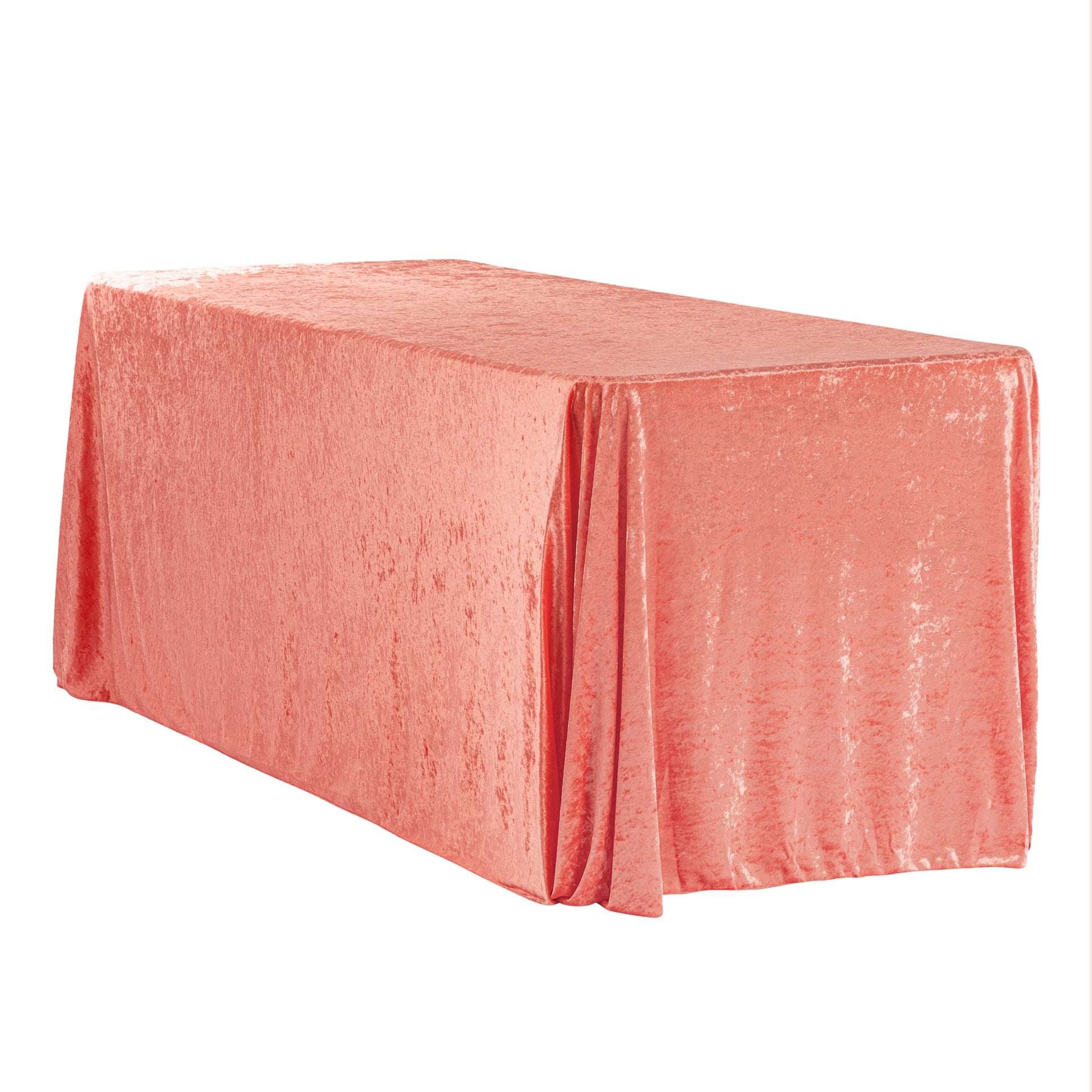 Velvet 90x156 Rectangular Tablecloth - Coral