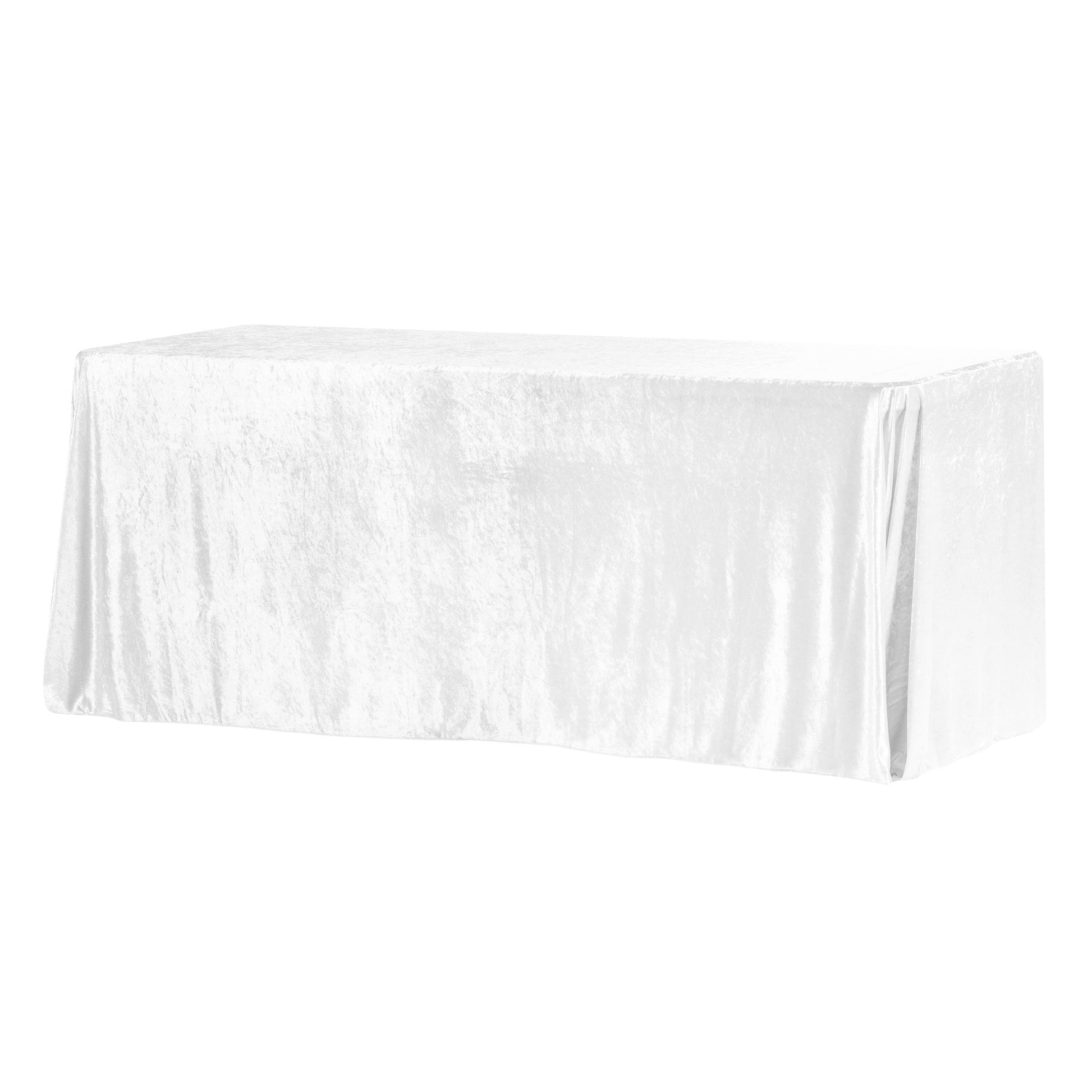 Velvet 90x156 Rectangular Tablecloth - White– CV Linens