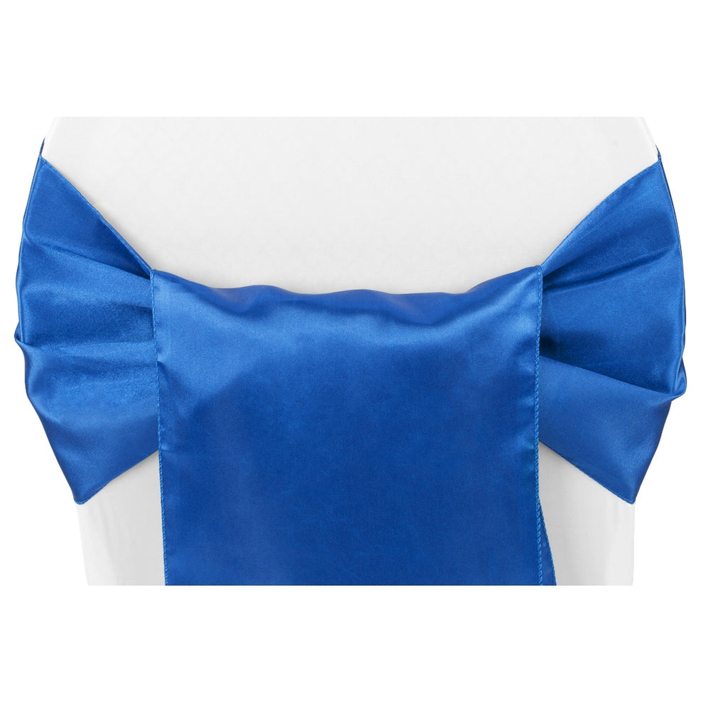 Wide Satin Chair Sash in Royal Blue– CV Linens