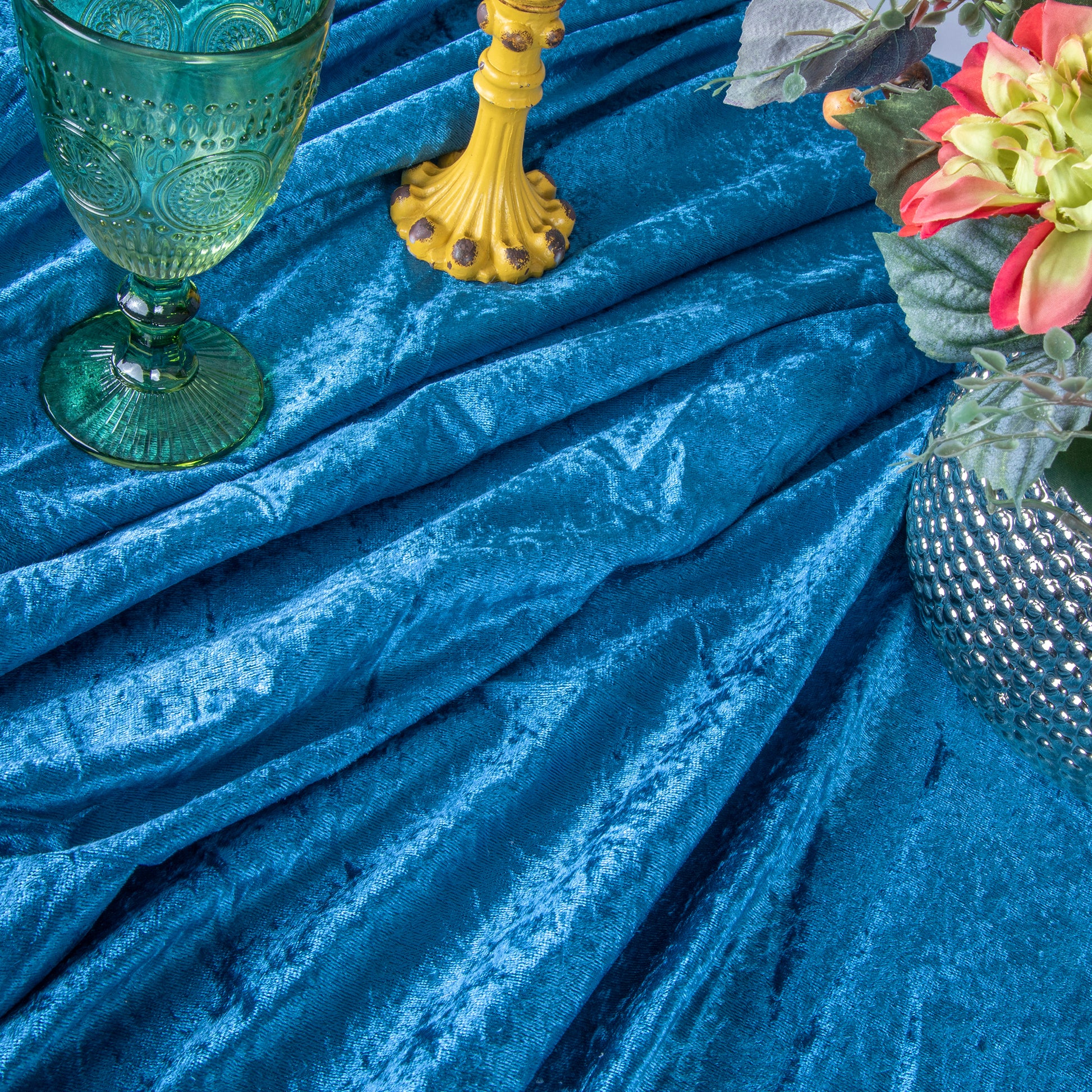 Velvet 90"x156" Rectangular Tablecloth - Dark Teal